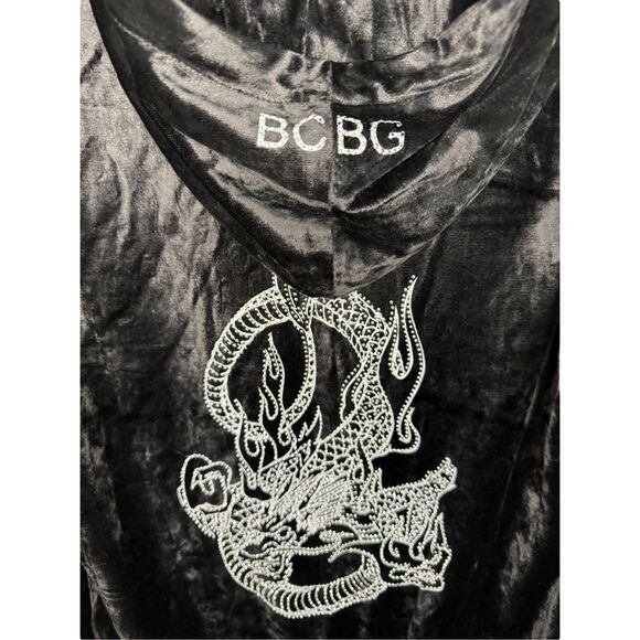 BCBG Maxazria Women’s Large Velour Tracksuit Black Matching Set Rhinestones Y2K - Picture 5 of 12